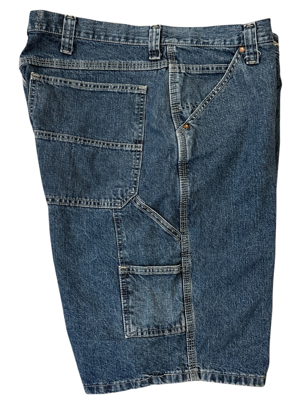 Lee Dungarees Carpenter Jean Shorts 38L Y2K Baggy Skater Fits 36x12 Medium Blue - Picture 5 of 15